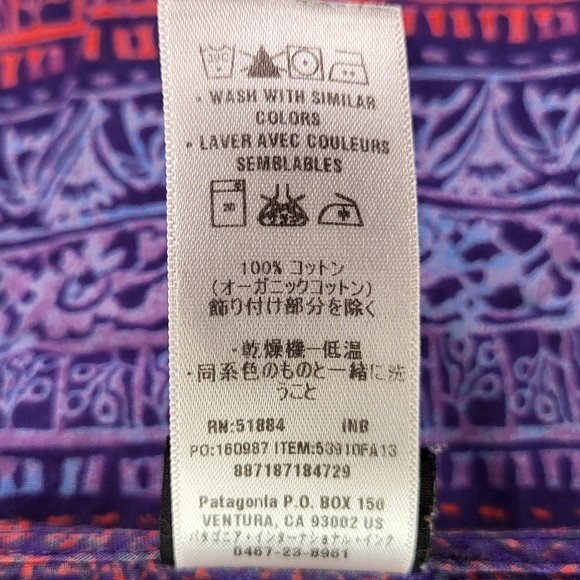 Patagonia Cap Sleve Half Button Blouse size 14 - Picture 6 of 6
